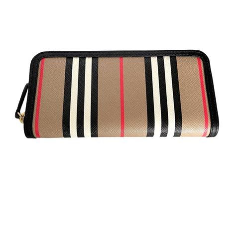 burberry ellerby wallet|BURBERRY ELLERBY BLk ICON STRIPE CANVAS ZIP NWT .